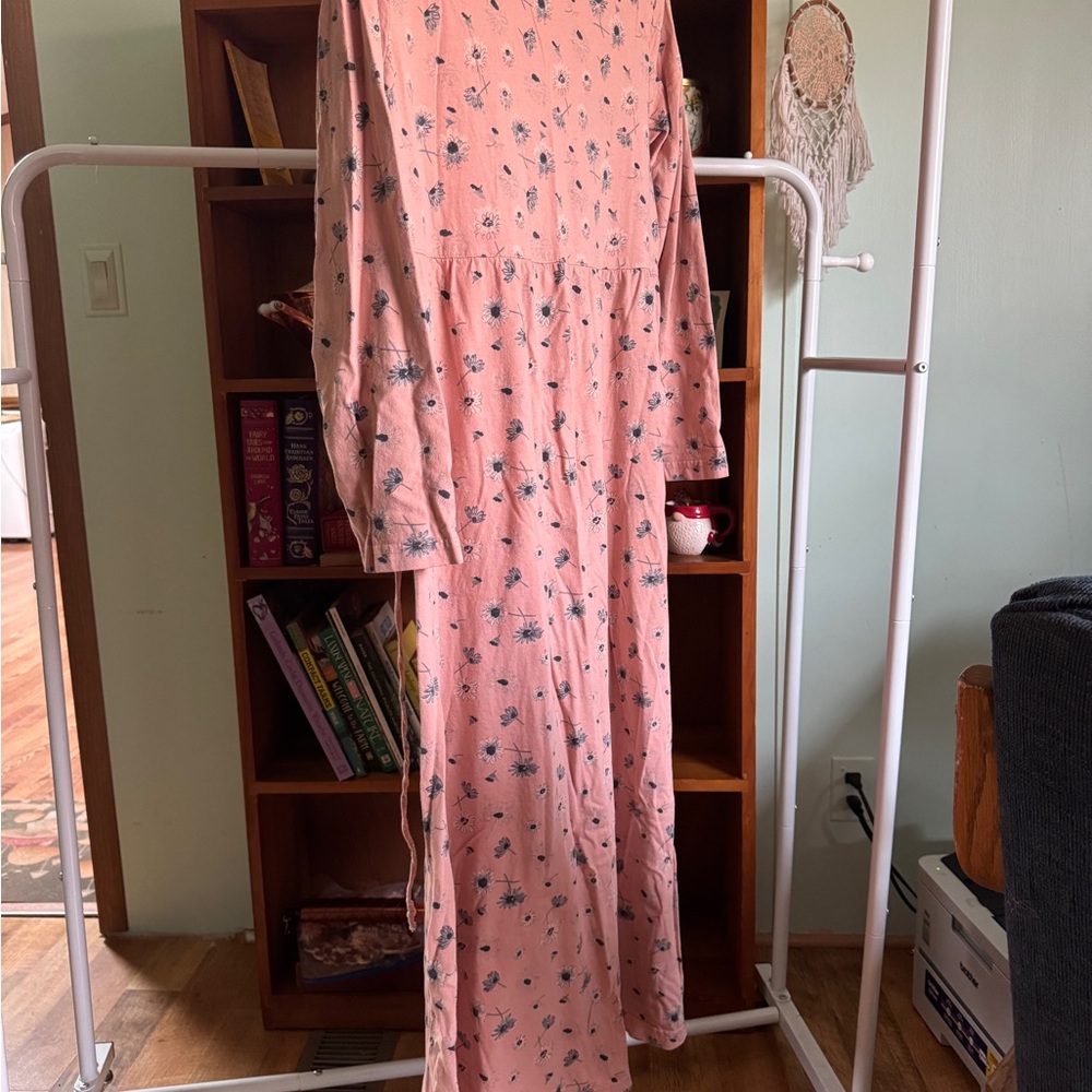 Floral Pink Long Sleeve Dress